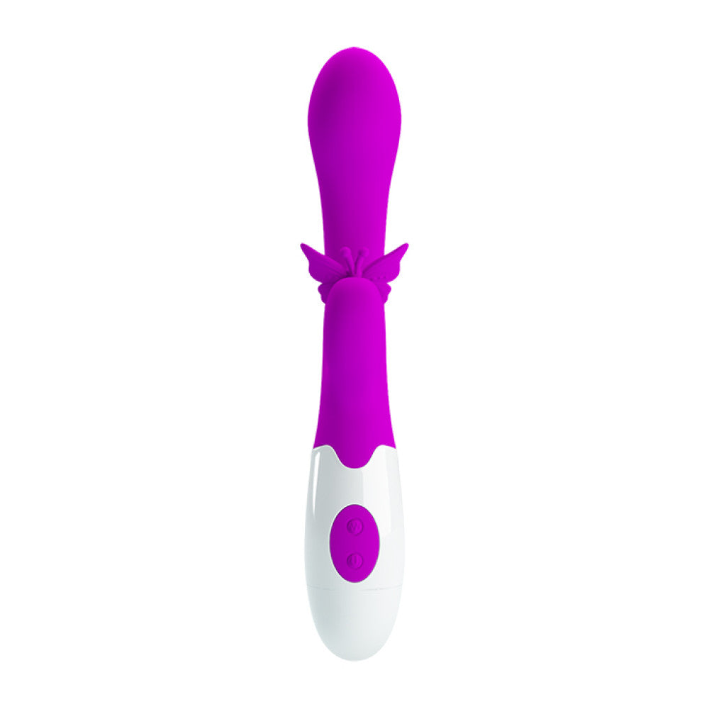 G-spot rabbit vibrator made of silicone Pretty Love Butterfly Kiss