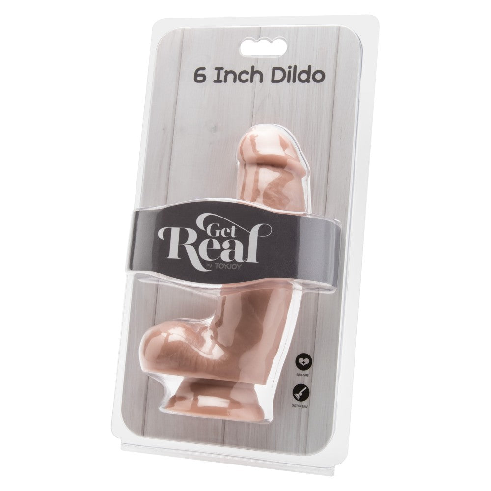 Get Real 6'' Vacuum Base Realistic Dildo with Testicles