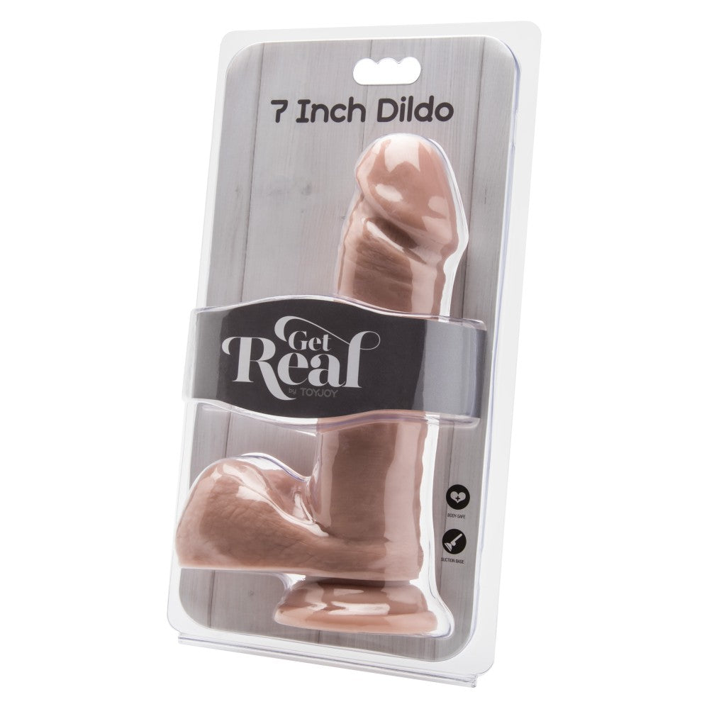 Get Real 7'' Vacuum Base Realistic Dildo with Testicles