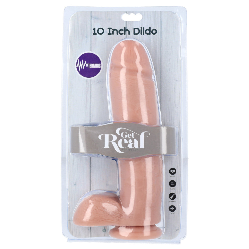 Get Real Large Vibrating Realistic Dildo with Remote 10"