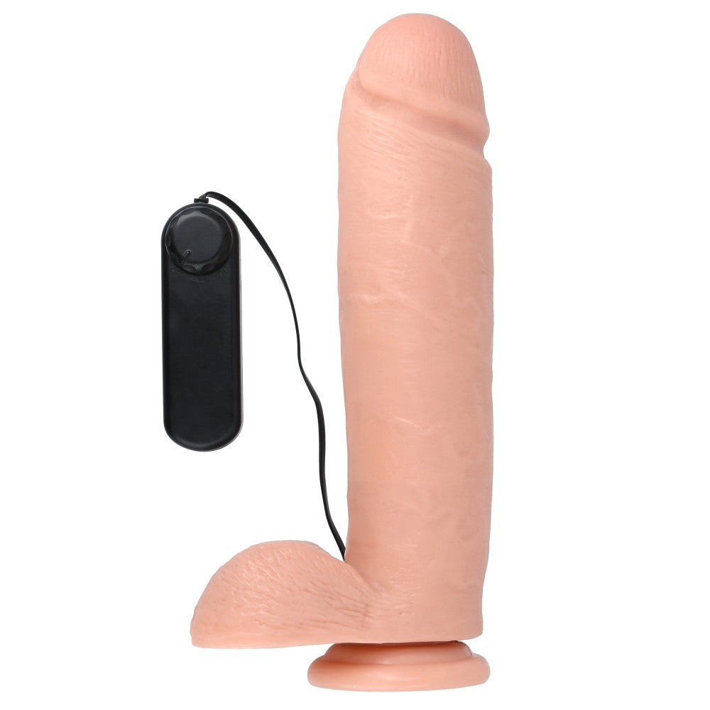 Get Real Large Vibrating Realistic Dildo with Remote 10"