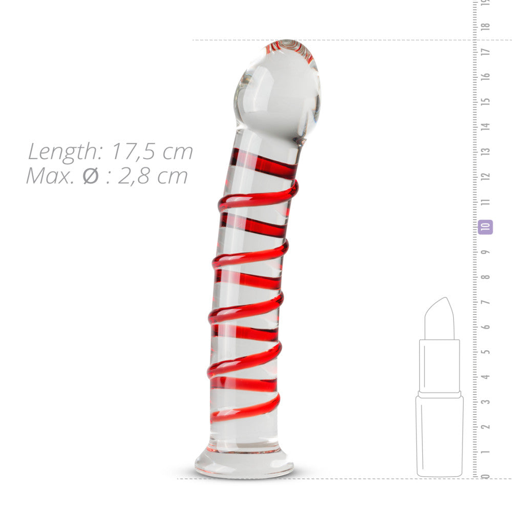 Gildo 15 embossed glass dildo