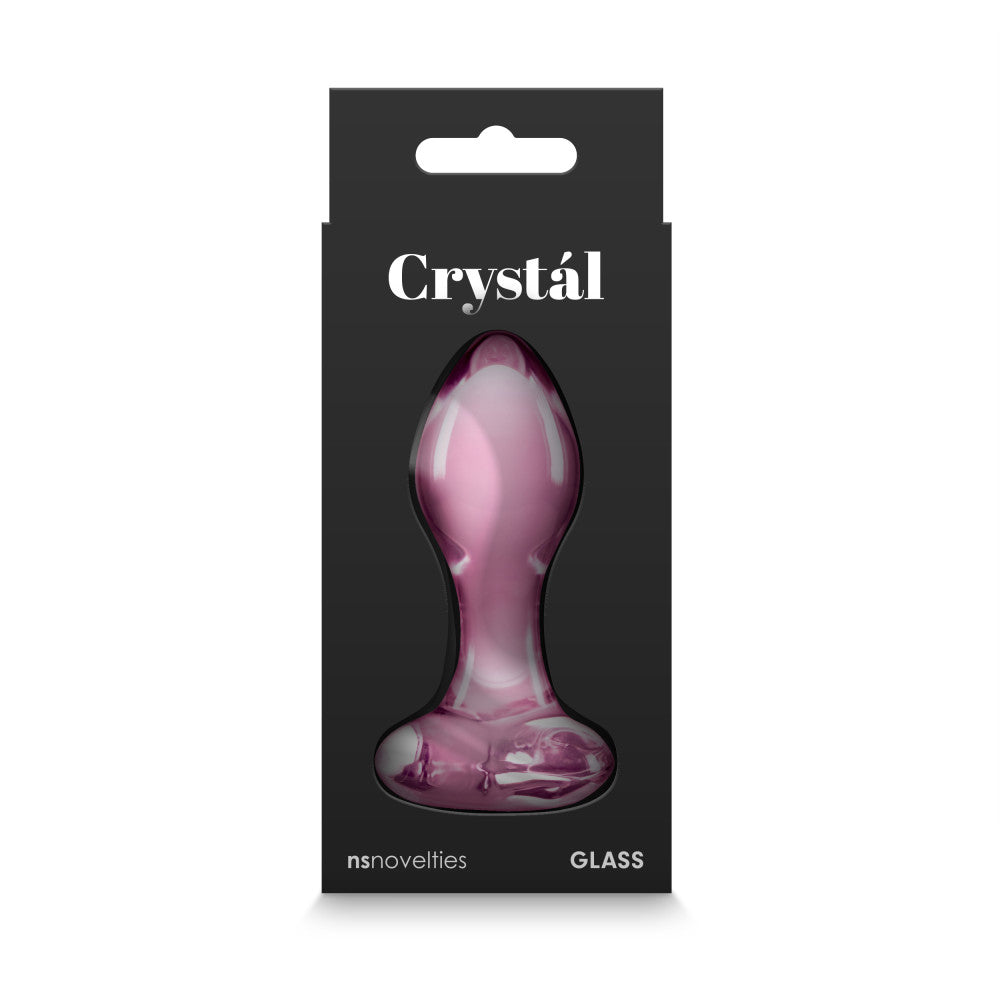 Glass anal dilator Crystal Heart pink