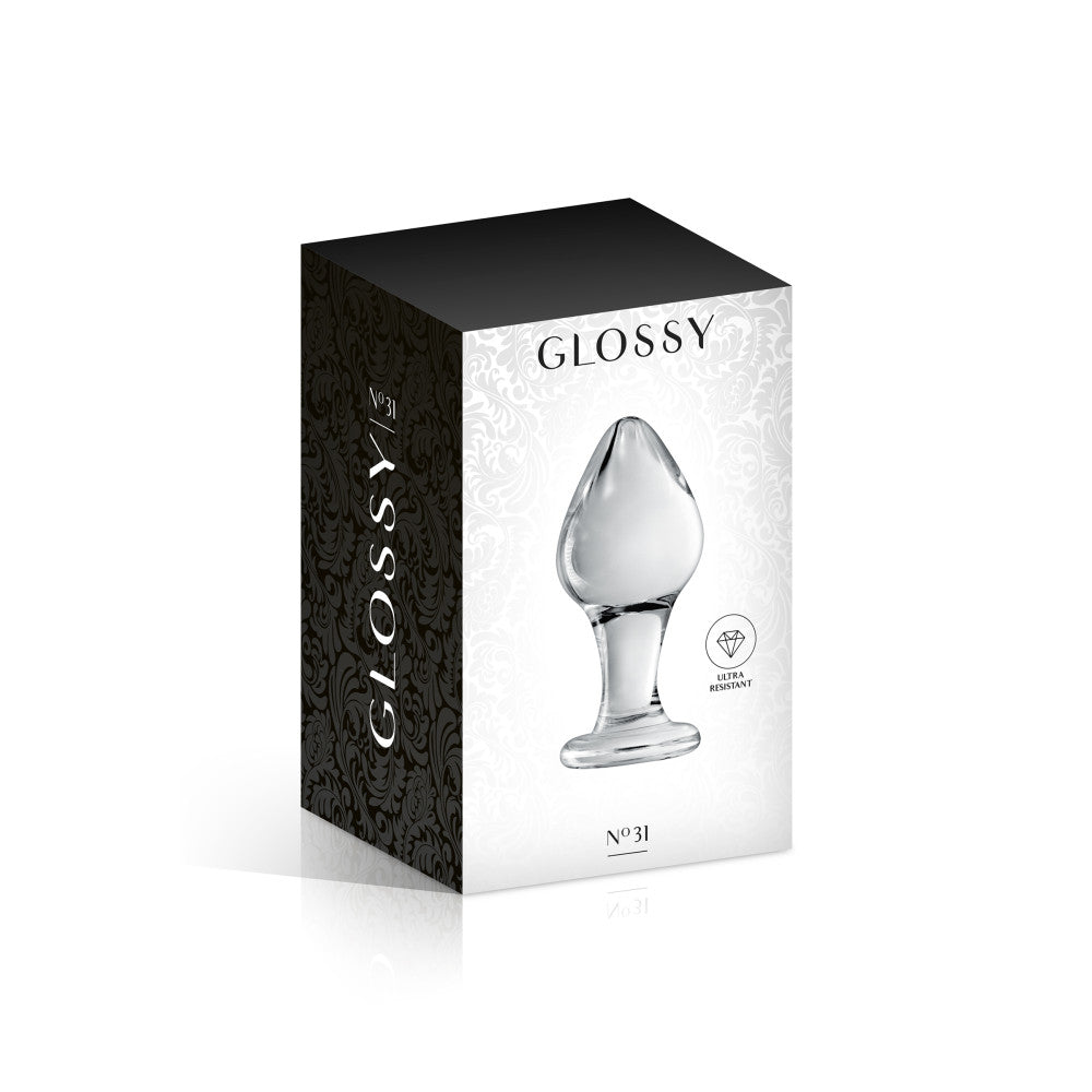 Glass butt plug Glossy #31 transparent