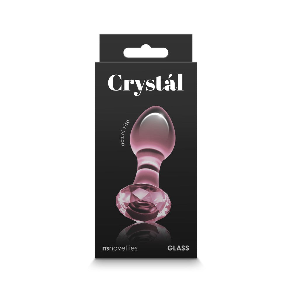 Glass butt plug diamond Crystal pink