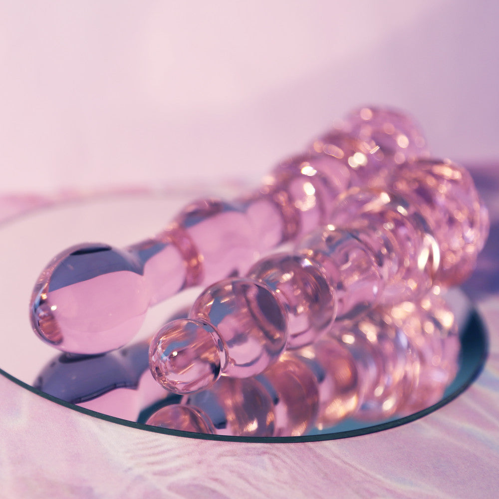 Glass dildo Rosebud Beaded Dildo 8