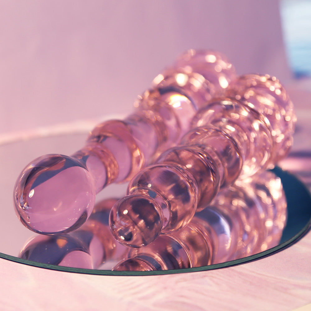 Glass dildo Rosebud Beaded Dildo 8