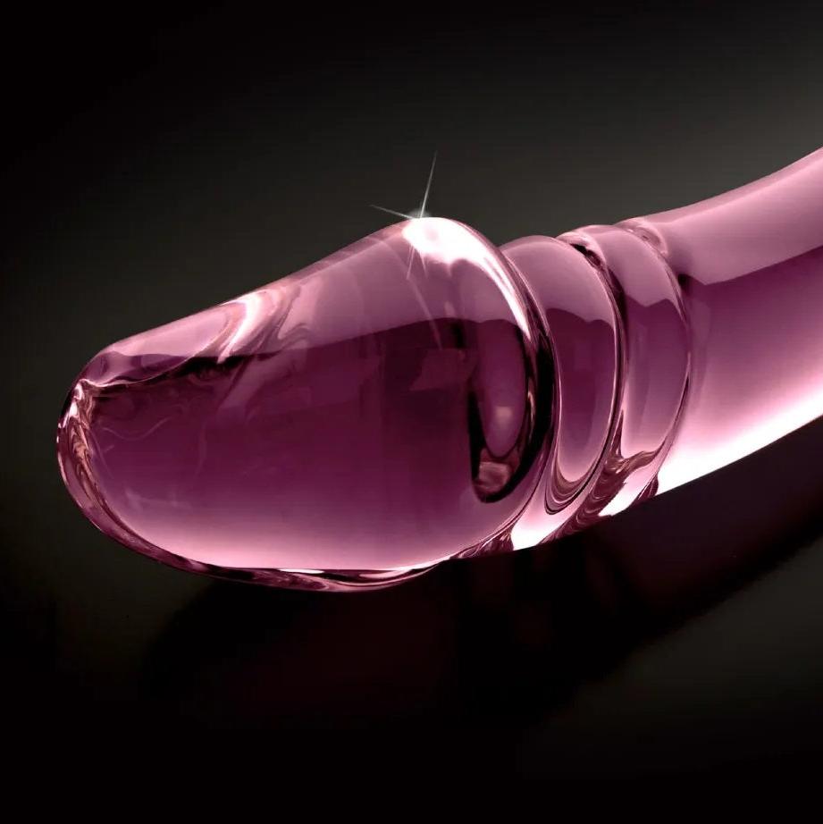 Glass double dildo Icicles #57 pink