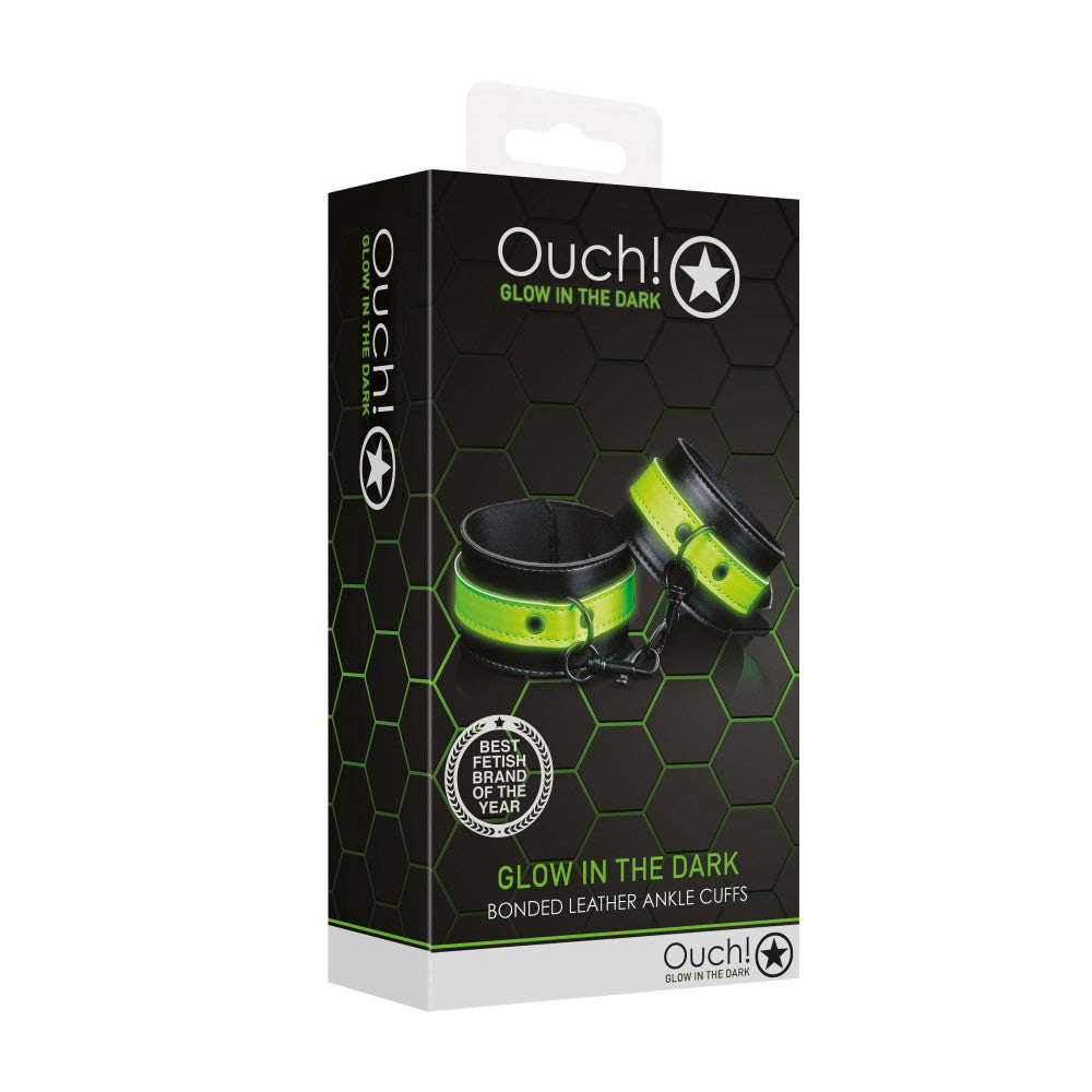Glow In The Dark Fluorescent Leather Wrist Restraints Ouch!