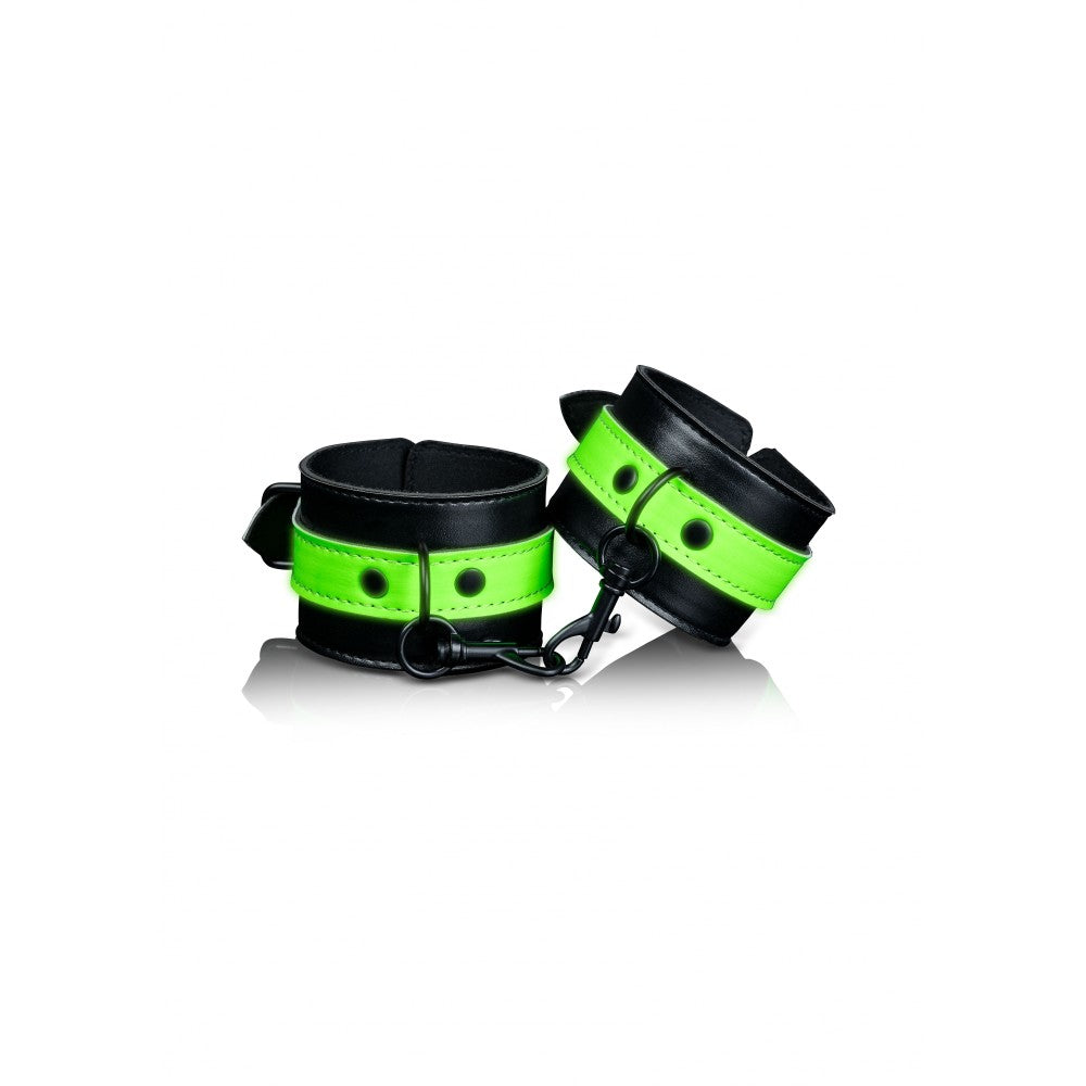 Glow In The Dark Fluorescent Leather Wrist Restraints Ouch!