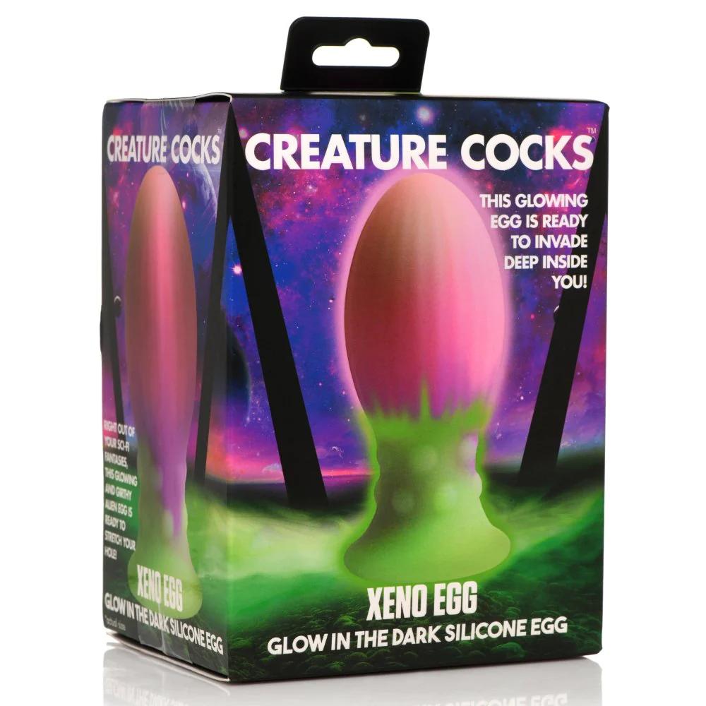 Glow in the Dark Large Silicone Egg - Creature Cocks Xeno Egg Butt Plug