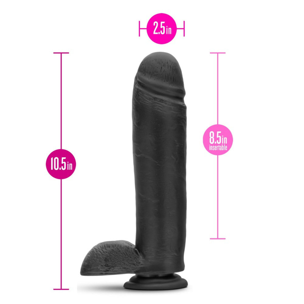 Huge Double Layer Realistic Cyber Skin Dildo Black