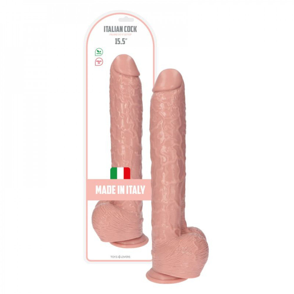 Huge realistic dildo with testicles and vacuum base Golia 15.5"