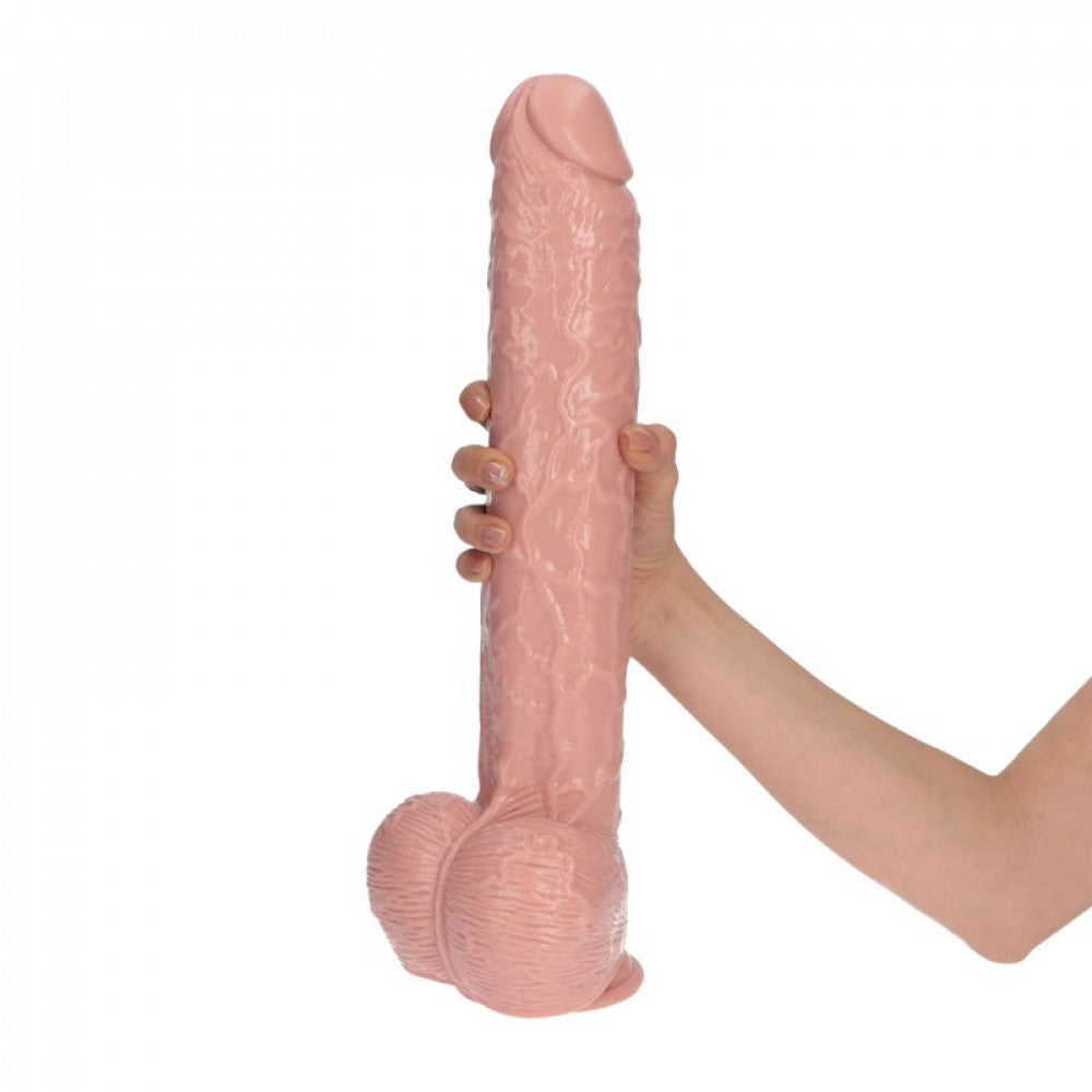 Huge realistic dildo with testicles and vacuum base Golia 15.5"