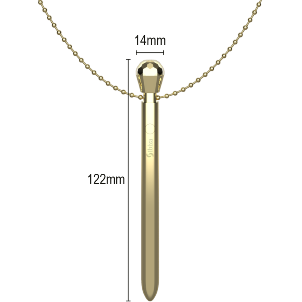 Ibiza Rechargeable Metal Clit Pocket Stimulator Jewellery with Gold Chain