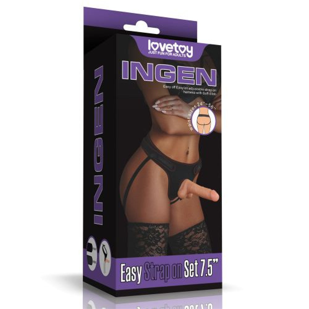 Ingen 7.5" Flexible Realistic Testicle Strap-on Belt