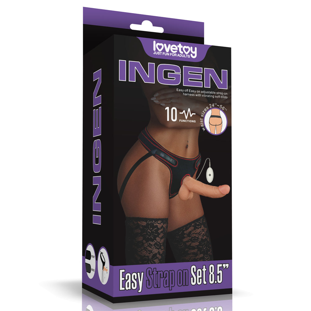 Ingen 8.5" Adjustable Strap-On Vibrating Realistic Dildo