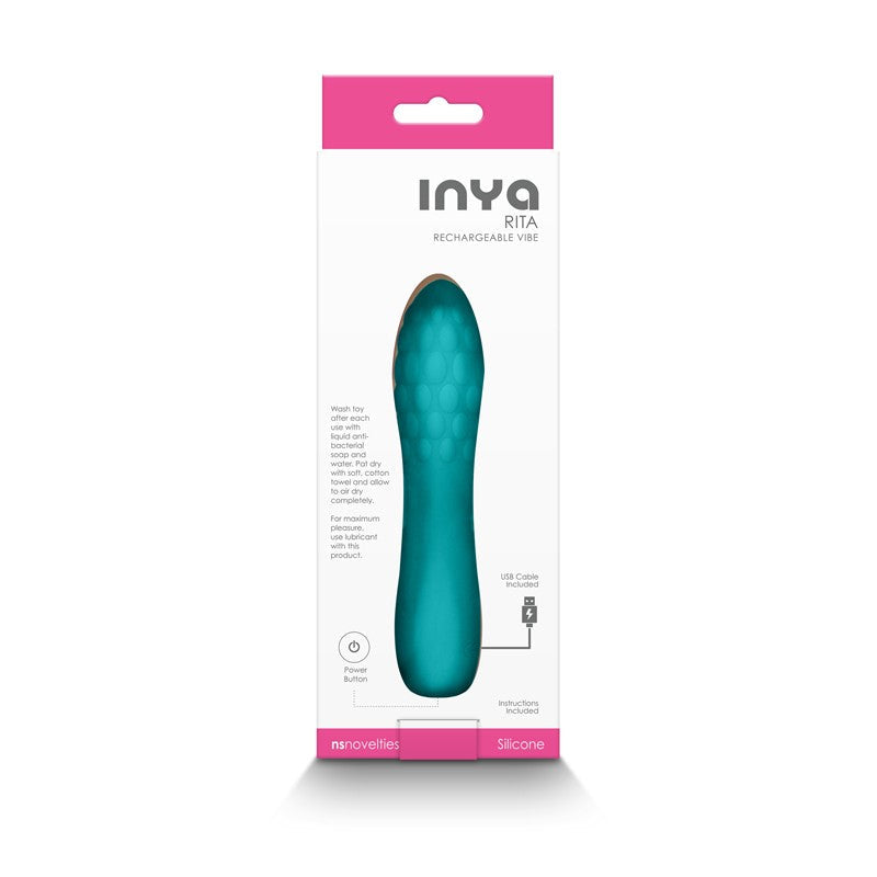 Inya Rita Turquoise Silicone Rechargeable Vibrator