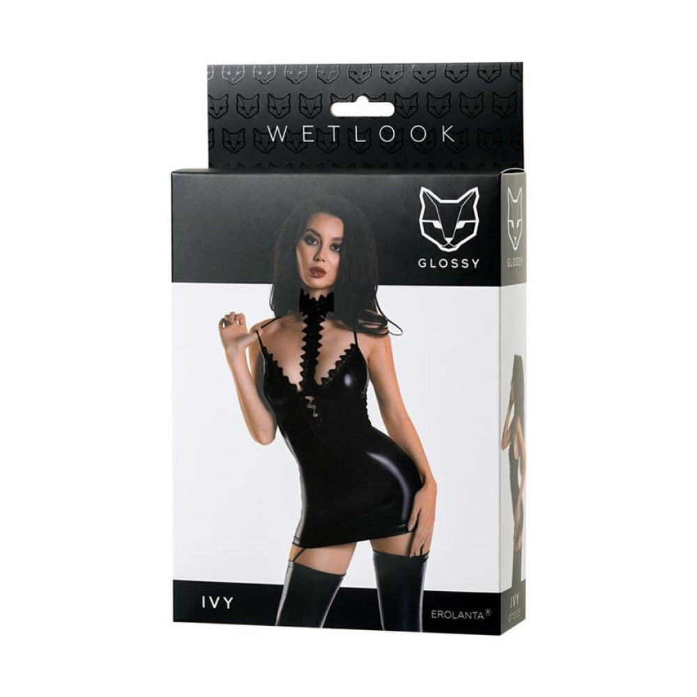 Ivy Sexy Wetlook Choker Mini Dress