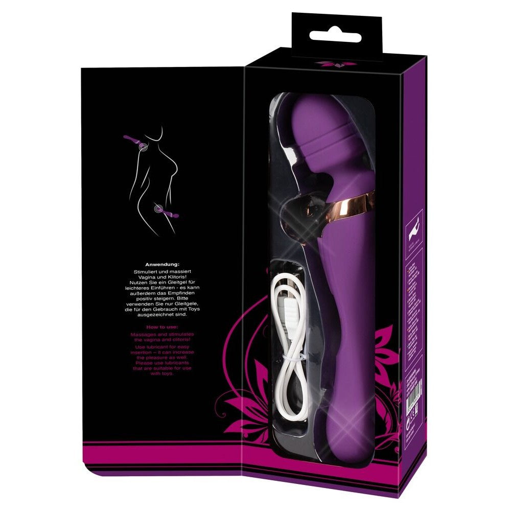 Javida Rechargeable Double Wand Massager and Vibrator Purple