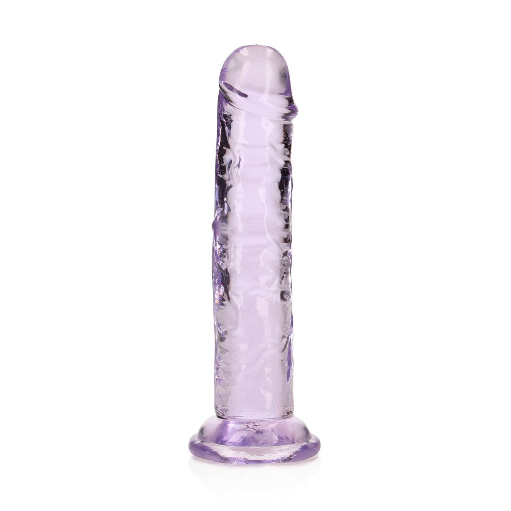 Jelly Dildo Real Rock Crystal Clear 6" Purple