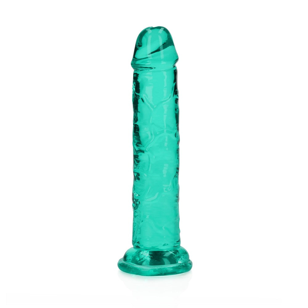 Jelly Dildo Real Rock Crystal Clear 6" Turquoise