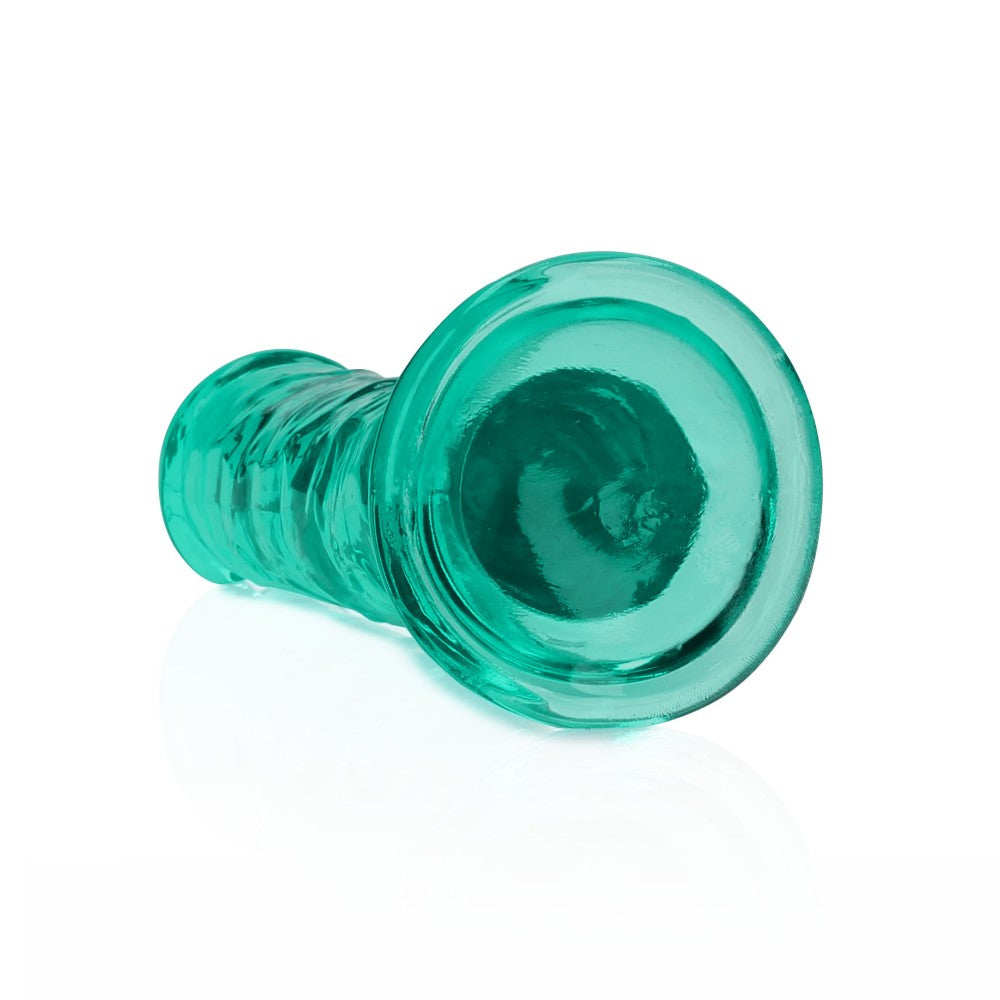 Jelly Dildo Real Rock Crystal Clear 6" Turquoise