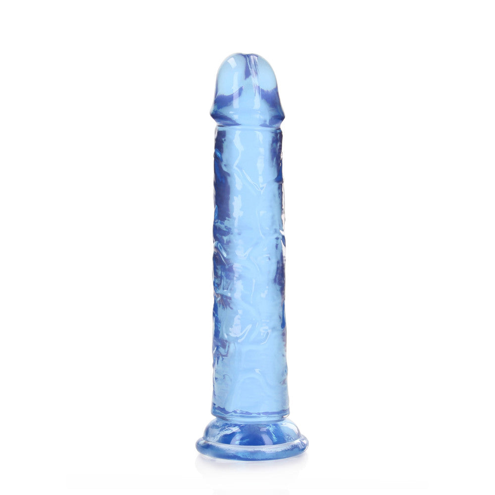 Jelly Dildo Real Rock Crystal Clear 7" Blue