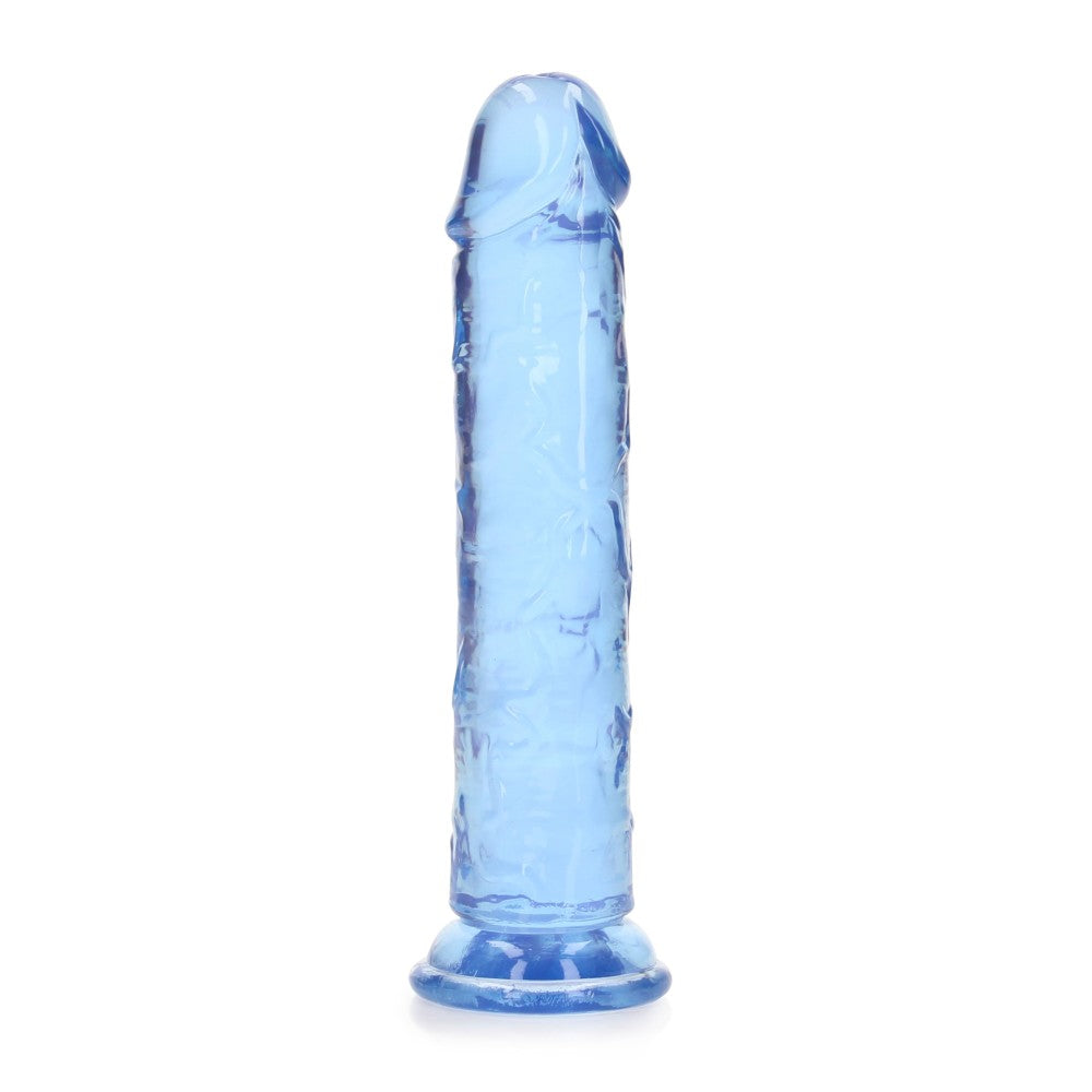 Jelly Dildo Real Rock Crystal Clear 7" Blue