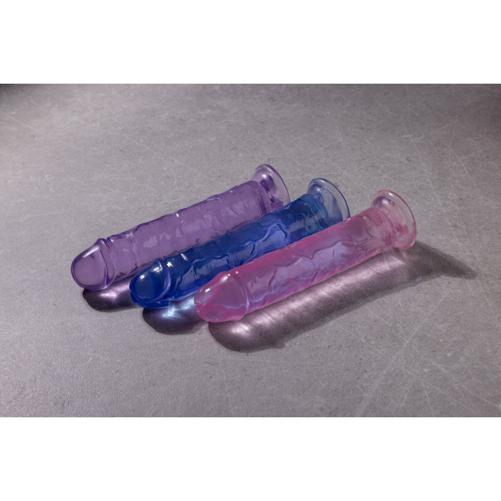 Jelly Dildo Real Rock Crystal Clear 7" Pink