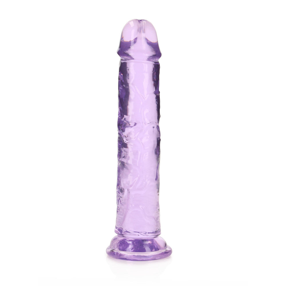 Jelly Dildo Real Rock Crystal Clear 7" Purple