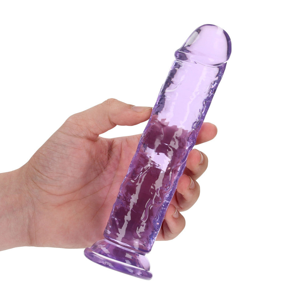Jelly Dildo Real Rock Crystal Clear 7" Purple