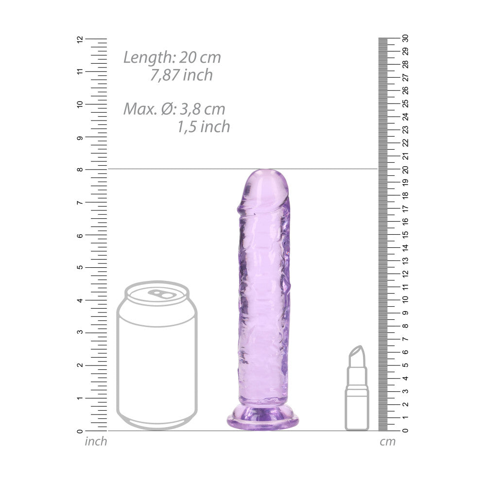 Jelly Dildo Real Rock Crystal Clear 7" Purple