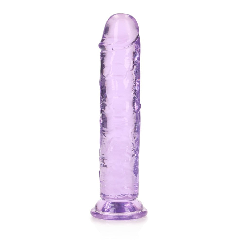 Jelly Dildo Real Rock Crystal Clear 7" Purple