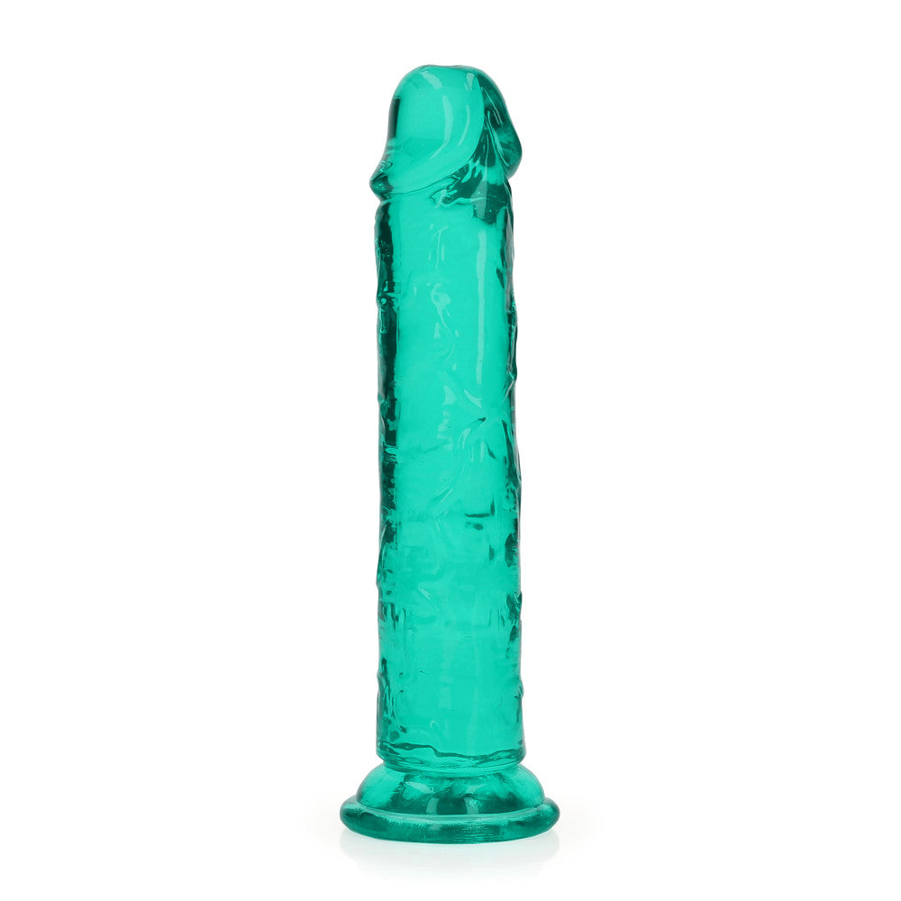 Jelly Dildo Real Rock Crystal Clear 7" Turquoise