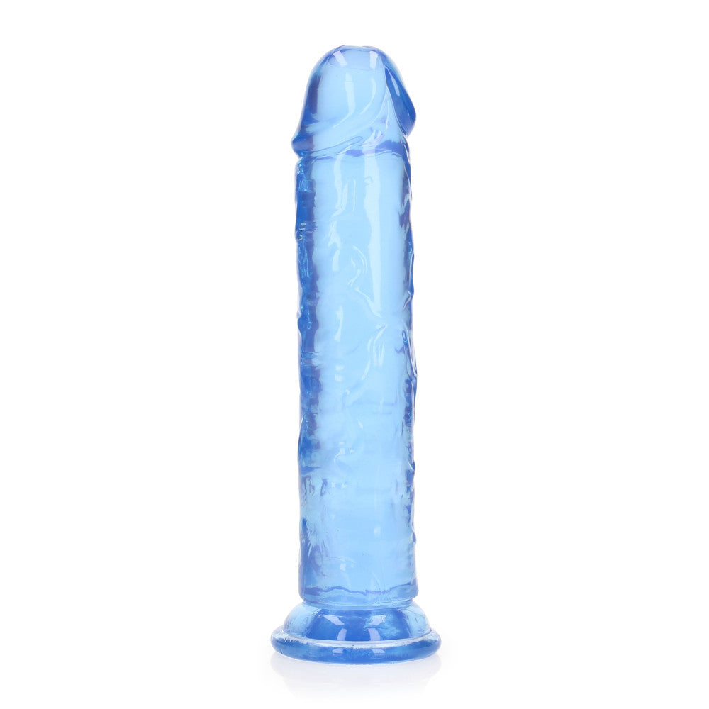 Jelly Dildo Real Rock Crystal Clear 8" Blue