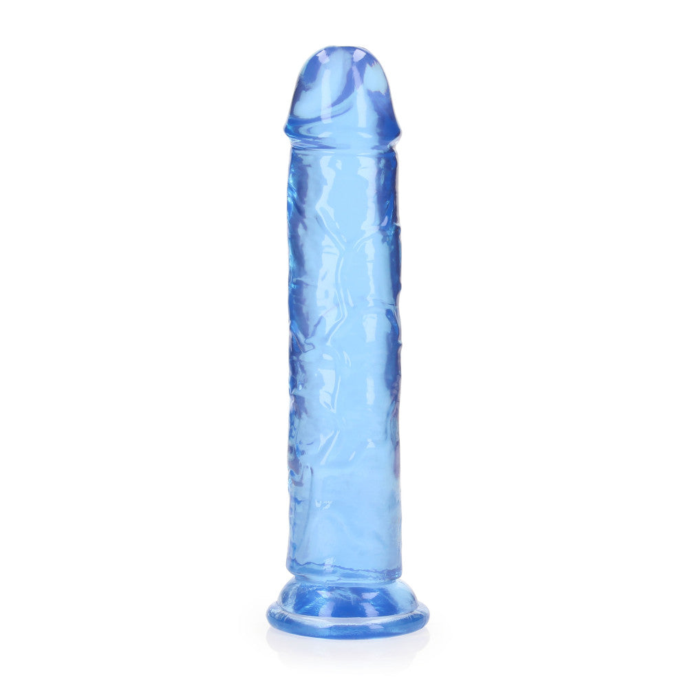 Jelly Dildo Real Rock Crystal Clear 8" Blue