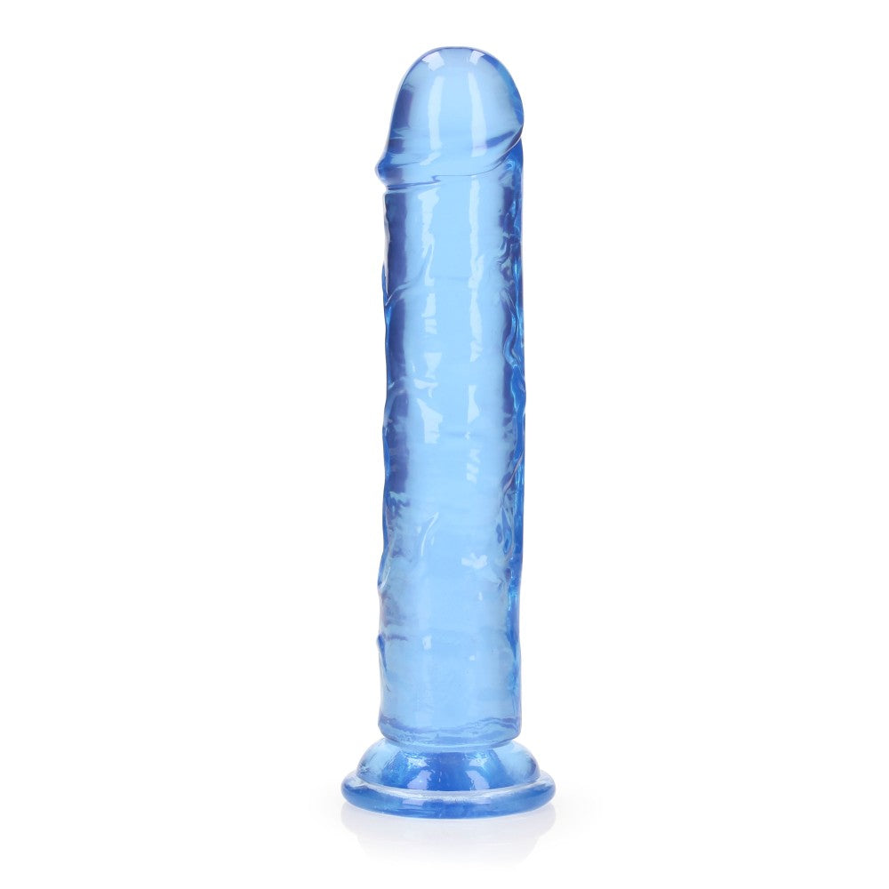 Jelly Dildo Real Rock Crystal Clear 8" Blue