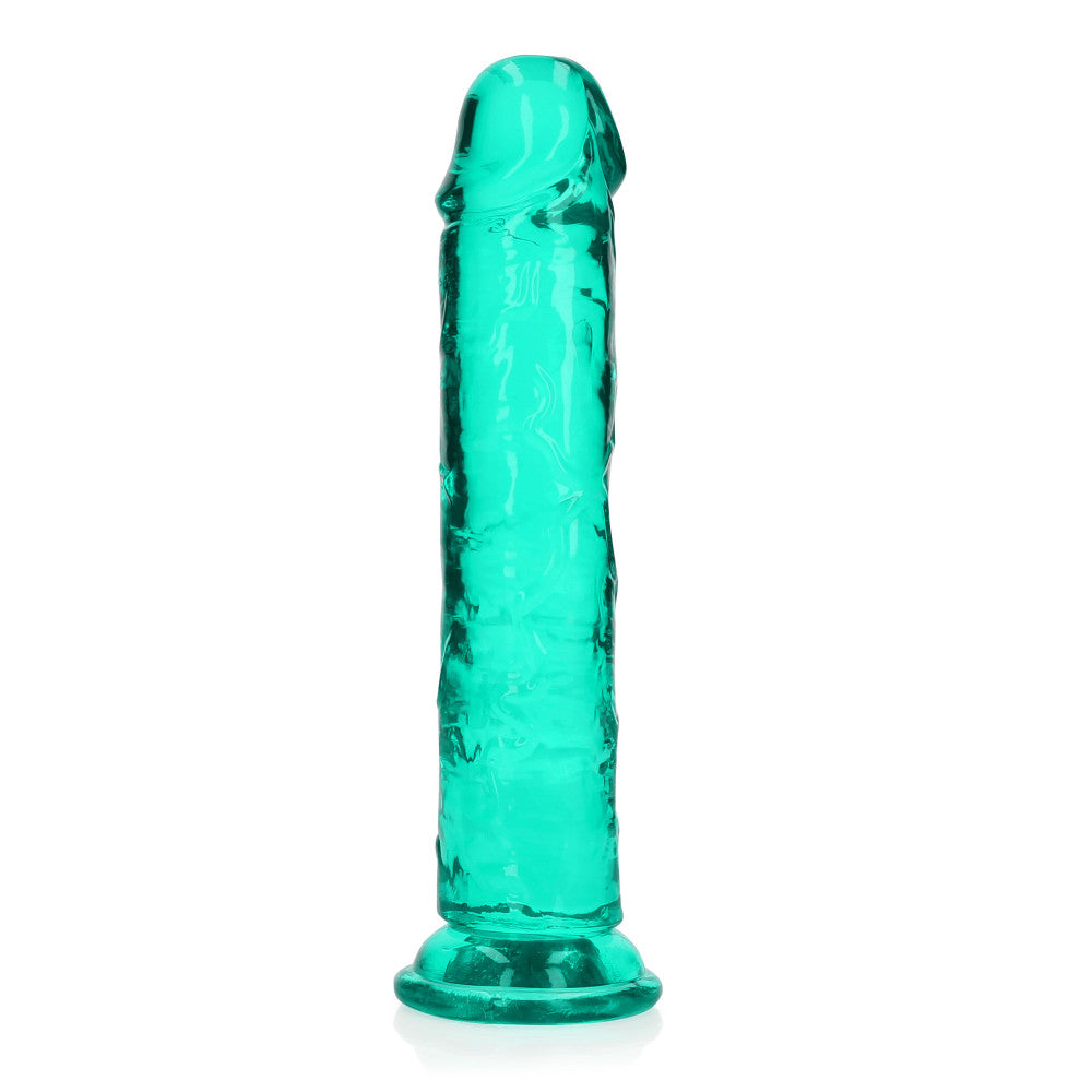 Jelly Dildo Real Rock Crystal Clear 8" Turquoise