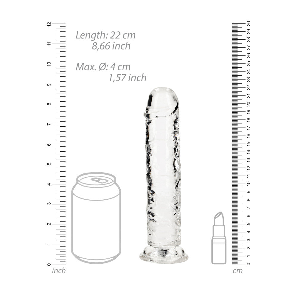 Jelly Dildo Real Rock Crystal Clear 8" transparent