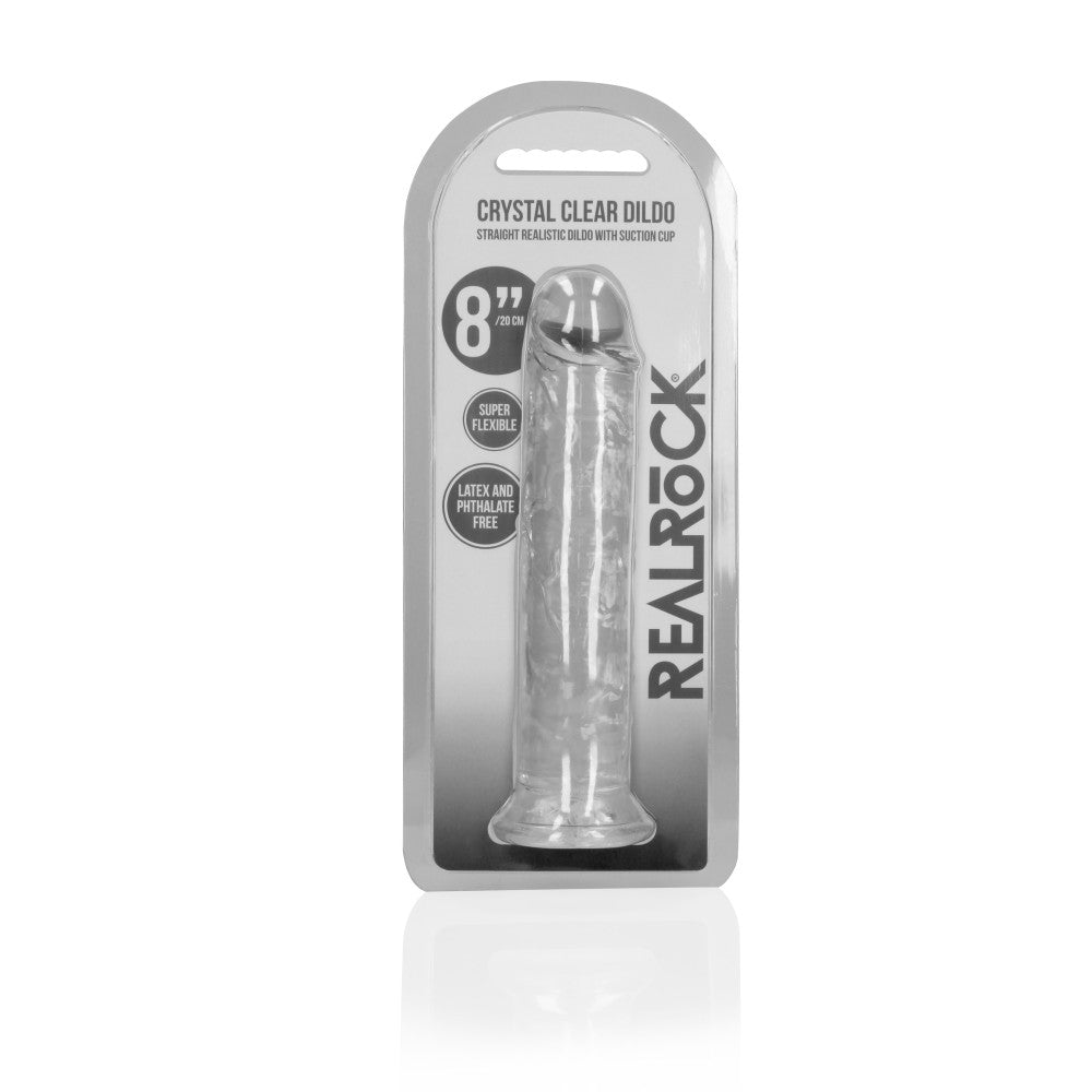 Jelly Dildo Real Rock Crystal Clear 8" transparent