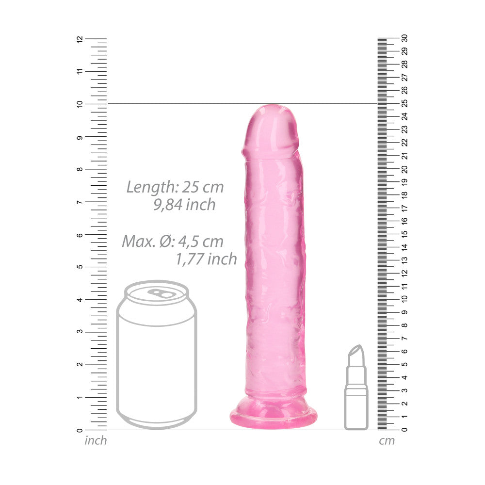 Jelly Dildo Real Rock Crystal Clear 9" Pink