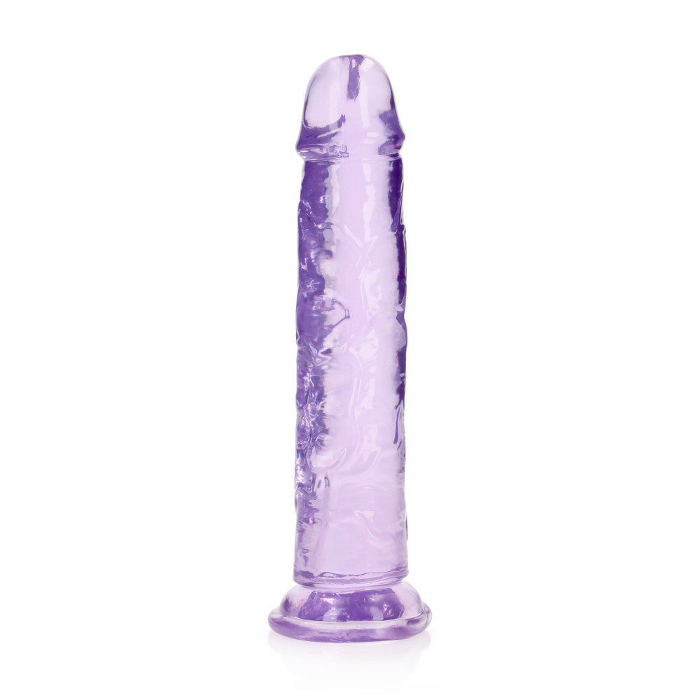 Jelly Dildo Real Rock Crystal Clear 9" Purple