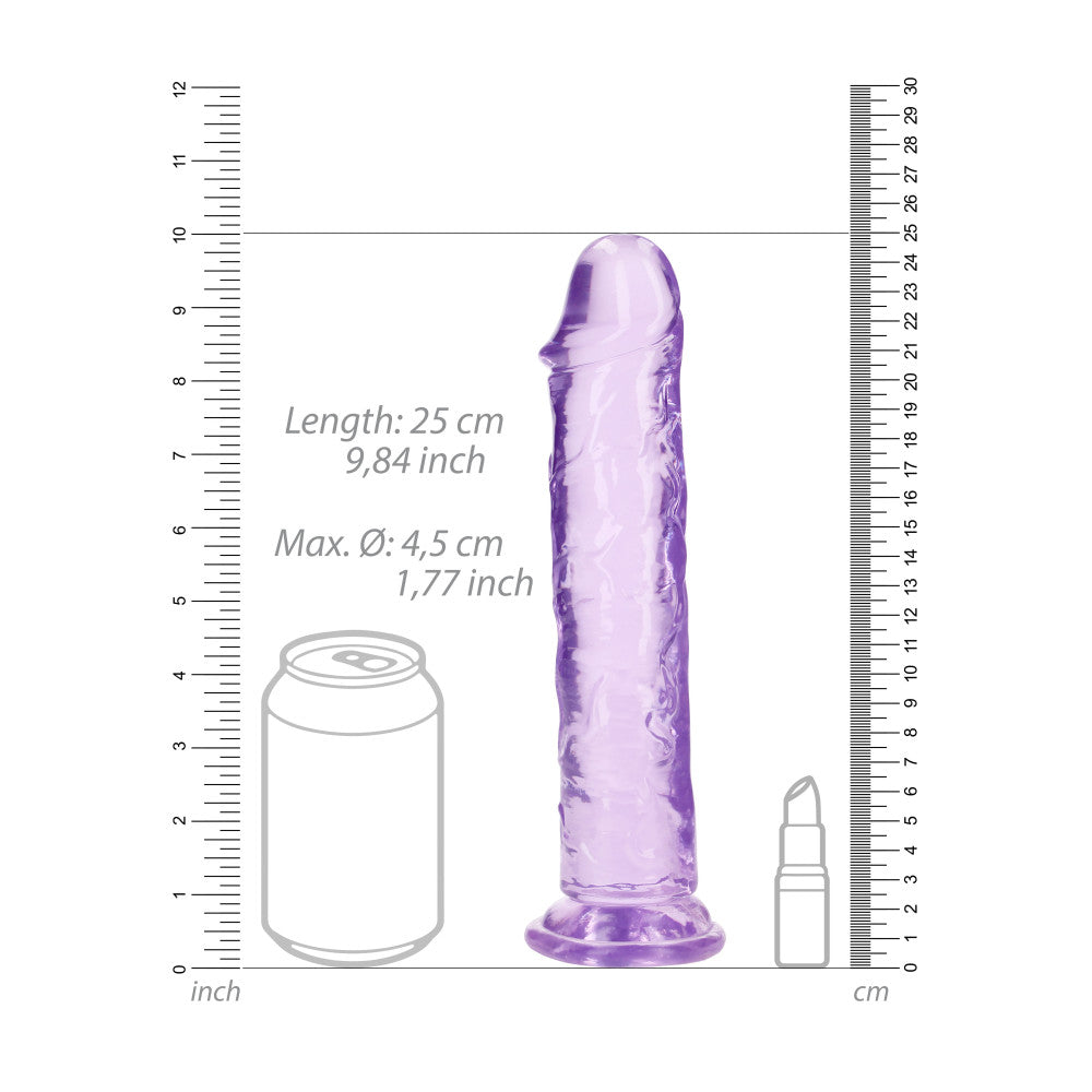 Jelly Dildo Real Rock Crystal Clear 9" Purple