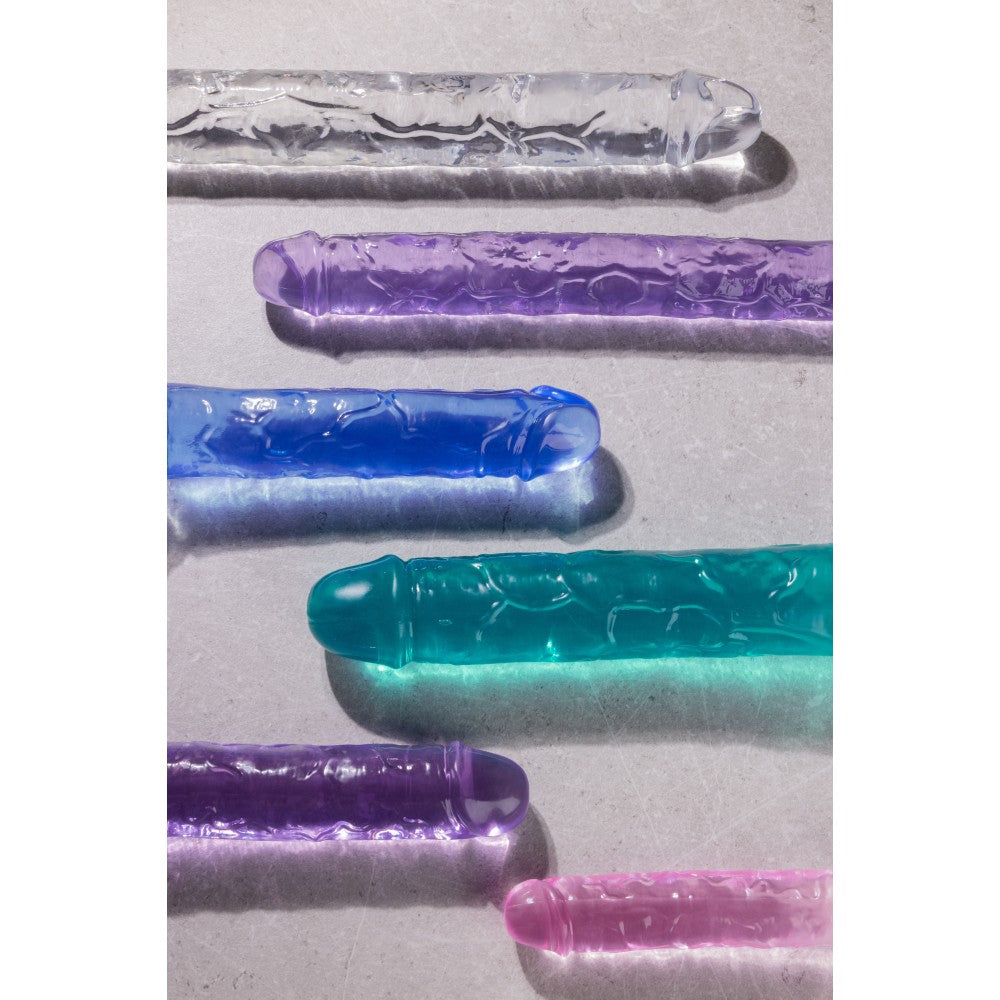 Jelly Dildo Real Rock Crystal Clear 9" Turquoise