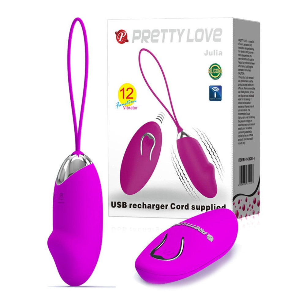 Julia Powerful Rechargeable Silicone Vibro Egg with Remote