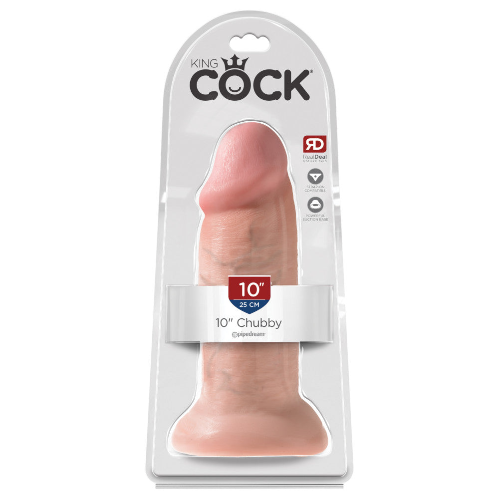 King Cock 10" Chubby Fat Realistic Dildo