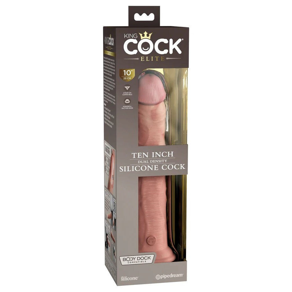 King Cock Elite 10" Deluxe Double Layer Silicone Dildo