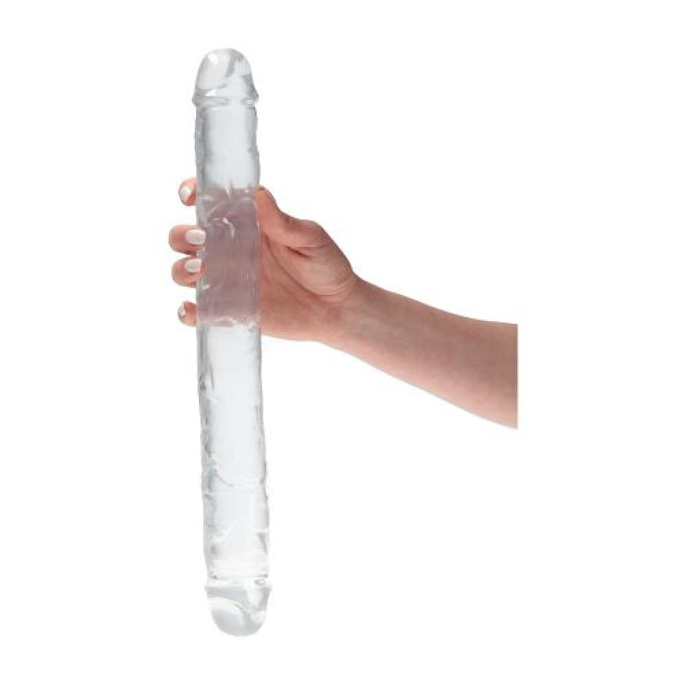 Large Double Ended Jelly Dildo Natural Living 38 cm.