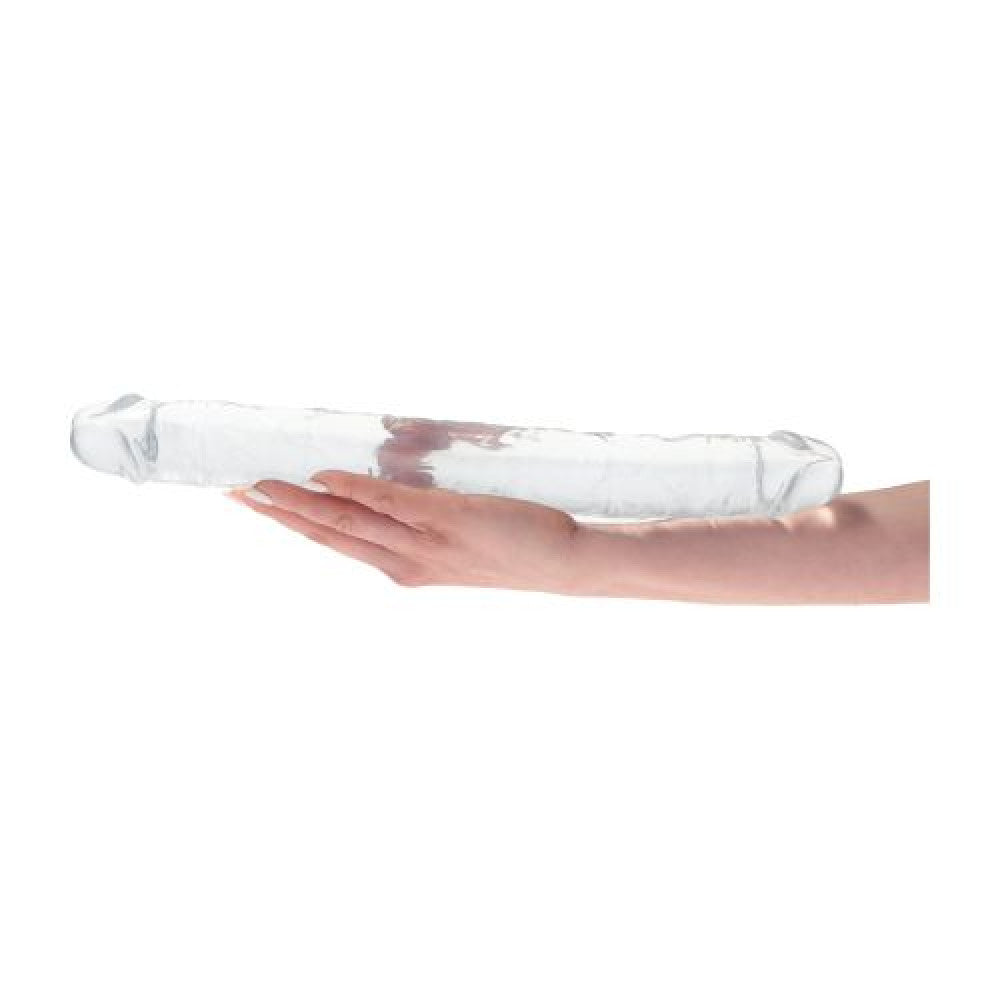 Large Double Ended Jelly Dildo Natural Living 38 cm.